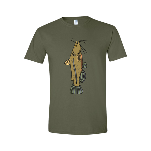 T-shirt barbotte brune